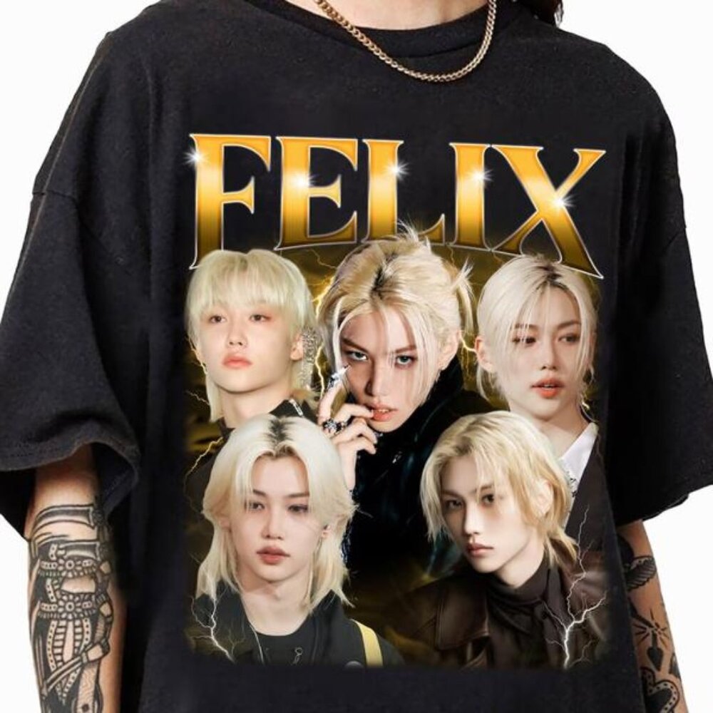 Felix Stray Kids “Dominate World Tour” Vintage Graphic T-Shirt